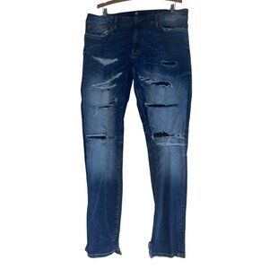 Jordan Craig Sean Skinny Jeans Mens 38x32 Medium Wash Distressed Stretch
